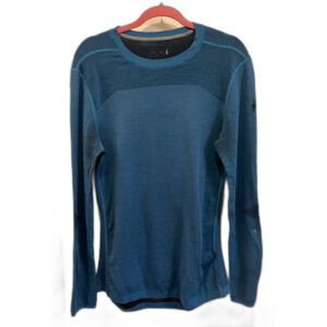 Smartwool Blue Long Sleeve Pullover Base Layer Top Shirt  Mens Size Medium